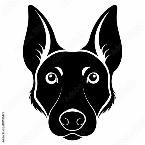 Canine Nose vector silhouette black design white background