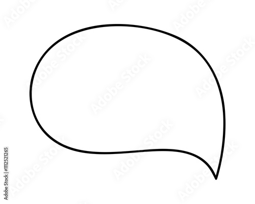 Oval speech bubble hand draw. Doodle clip art illustration. photo