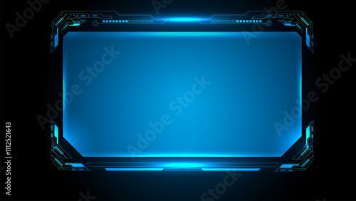 Hud screen futuristic blue. Technology box vector editable