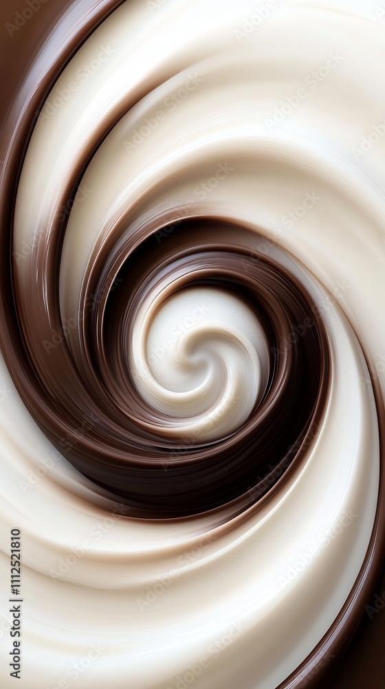 Smooth Chocolate and Cream Spiral Swirl with Elegant Gradient Texture Smooth Chocolate and Cream Spiral Swirl with Elegant Gradient Texture