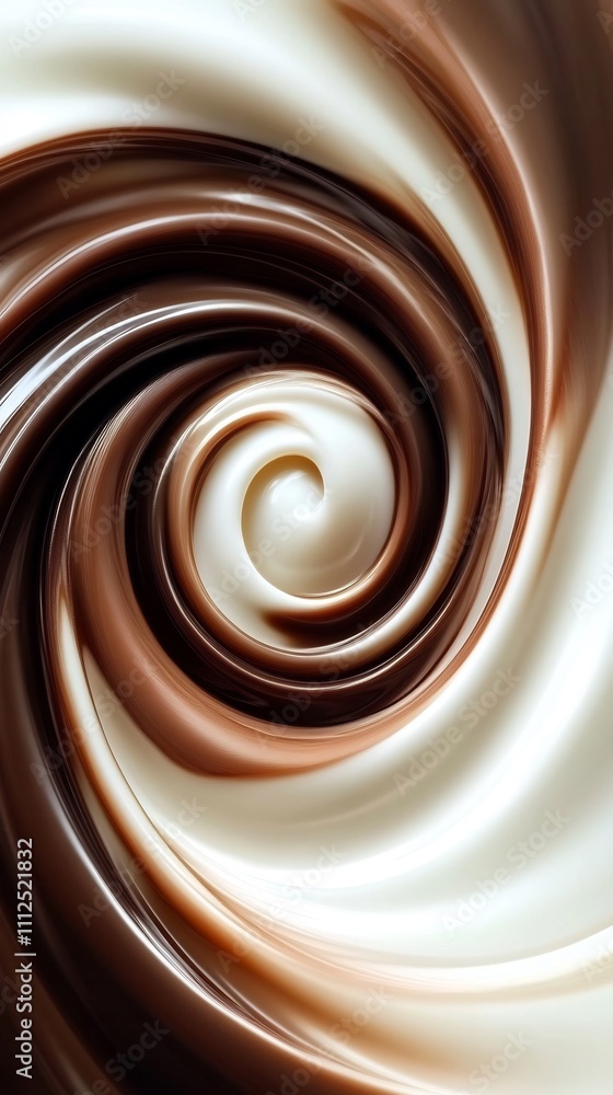 Smooth Chocolate and Cream Spiral Flowing Gradient Pattern Smooth Chocolate and Cream Spiral Flowing Gradient Pattern