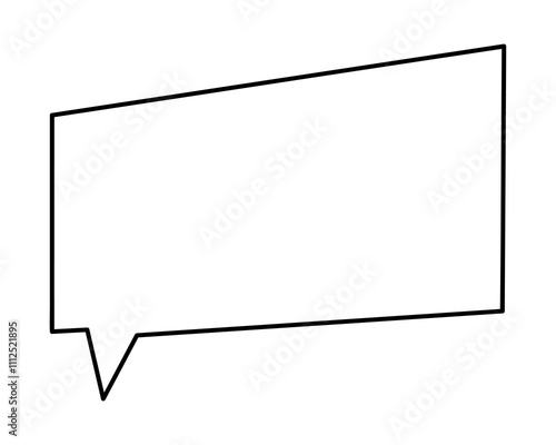 Doodle rectangular shape speech bubble. Hand draw clip art illustration.