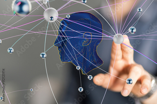 Human head and brain with A...