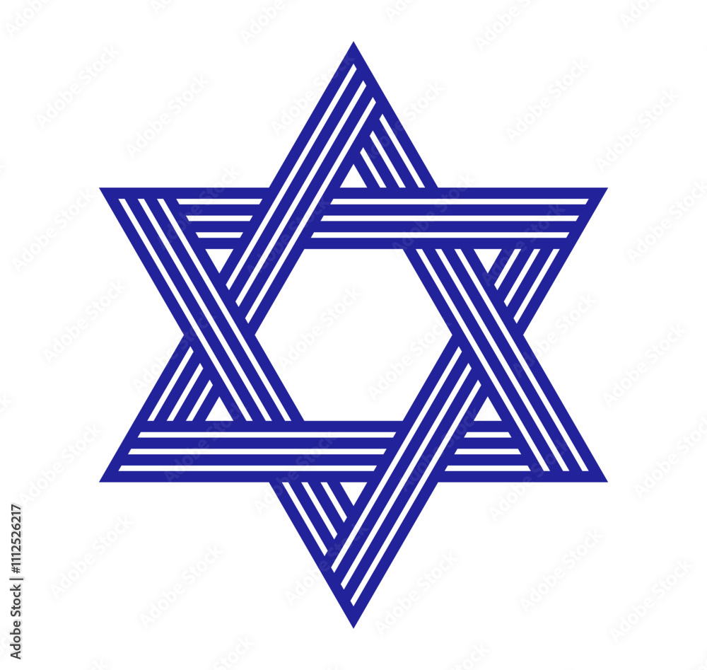 Star of David ancient Jewish symbol made in modern linear style vector icon isolated on white, hexagonal star logo or emblem. Star of David ancient Jewish symbol made in modern linear style vector icon isolated on white, hexagonal star logo or emblem.