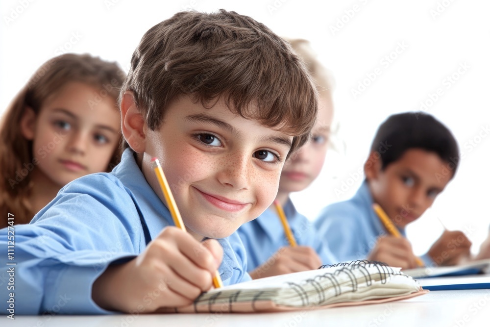 Young students studying and drawing with pencils Young students studying and drawing with pencils