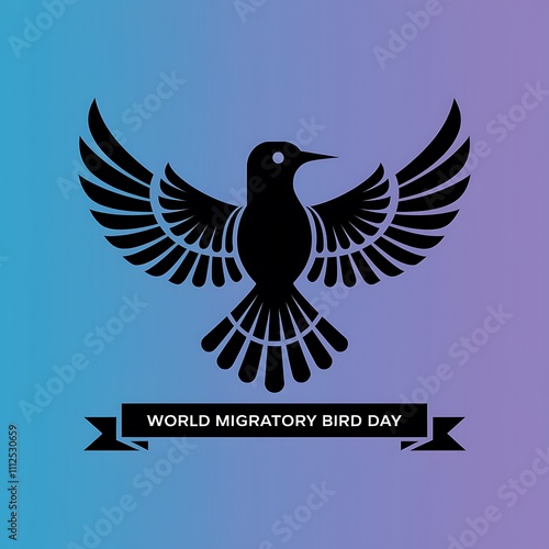 Stylized bird design celebrates World Migratory Bird Day photo