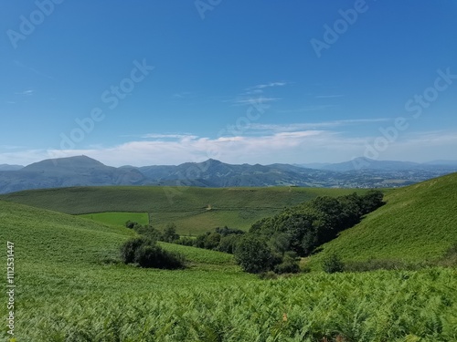 landscape with mountains and blue sky