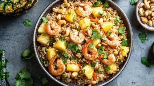 Wallpaper Mural Delicious Shrimp Fried Rice with Pineapple and Cashews Garnish Torontodigital.ca