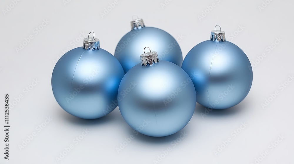 Christmas blue silver decorations balls New Year on white background Christmas blue silver decorations balls New Year on white background