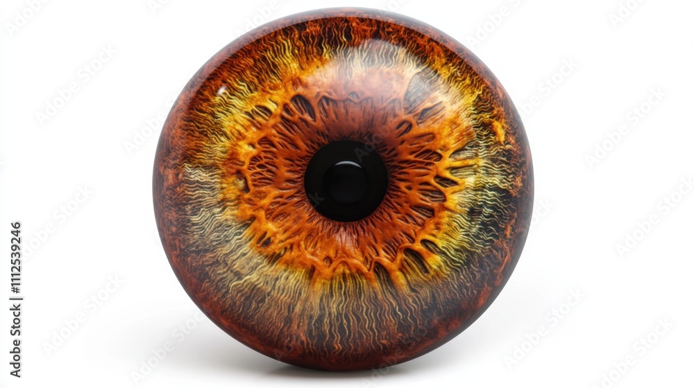 © 69 - Detailed human eyeball model, vibrant iris and realistic sclera, isolated on clean white background, anatomical precision © 69 - Detailed human eyeball model, vibrant iris and realistic sclera, isolated on clean white background, anatomical precision