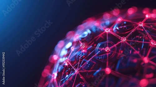 Abstract globe with insurance symbols, glowing network of policy coverage