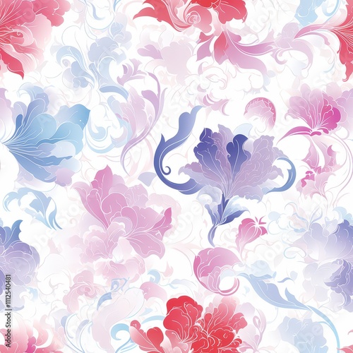 Elegant watercolor Floral Seamless Pattern with Delicate Flowers