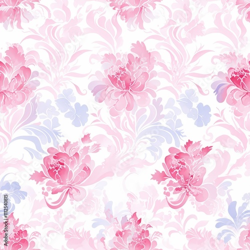 Elegant watercolor Floral Seamless Pattern with Delicate Flowers