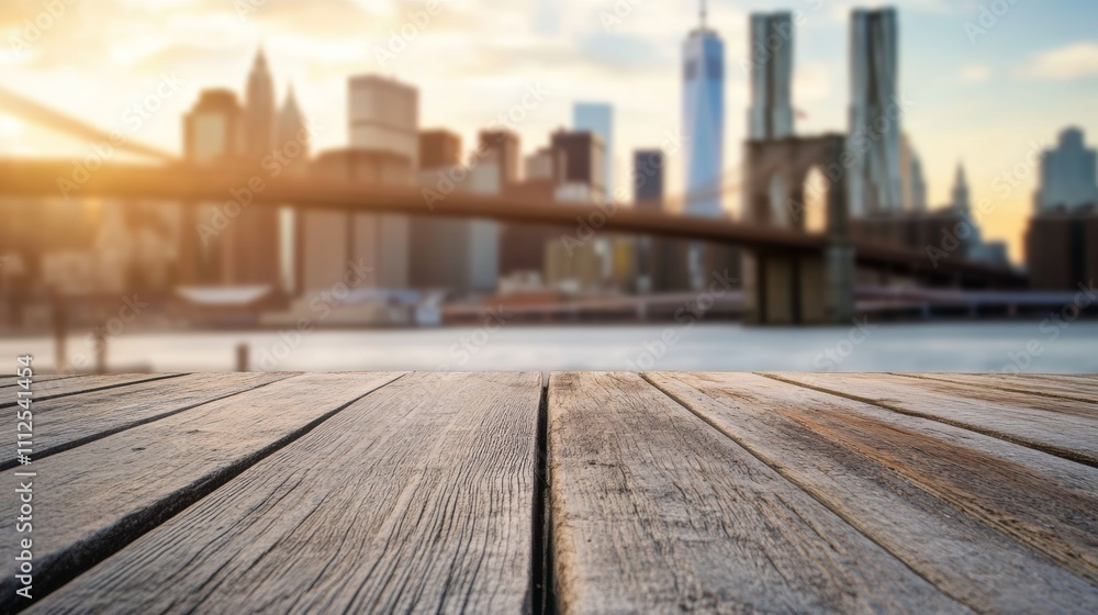 table to place objects with the Manhattan Bridge in the background table to place objects with the Manhattan Bridge in the background
