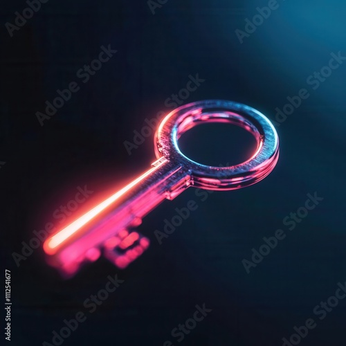 Glowing digital key unlocking a network of secure financial connections, symbolizing insurance solutions photo