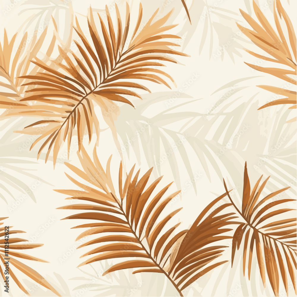 vector seamless pattern of Warm Palm Leaves vector seamless pattern of Warm Palm Leaves