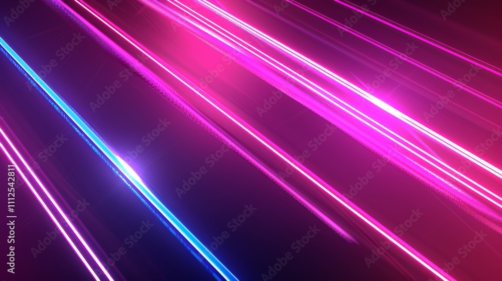 Pink and blue neon lights are intersecting diagonally, forming a vibrant and modern background perfect for technology or entertainment themes Pink and blue neon lights are intersecting diagonally, forming a vibrant and modern background perfect for technology or entertainment themes