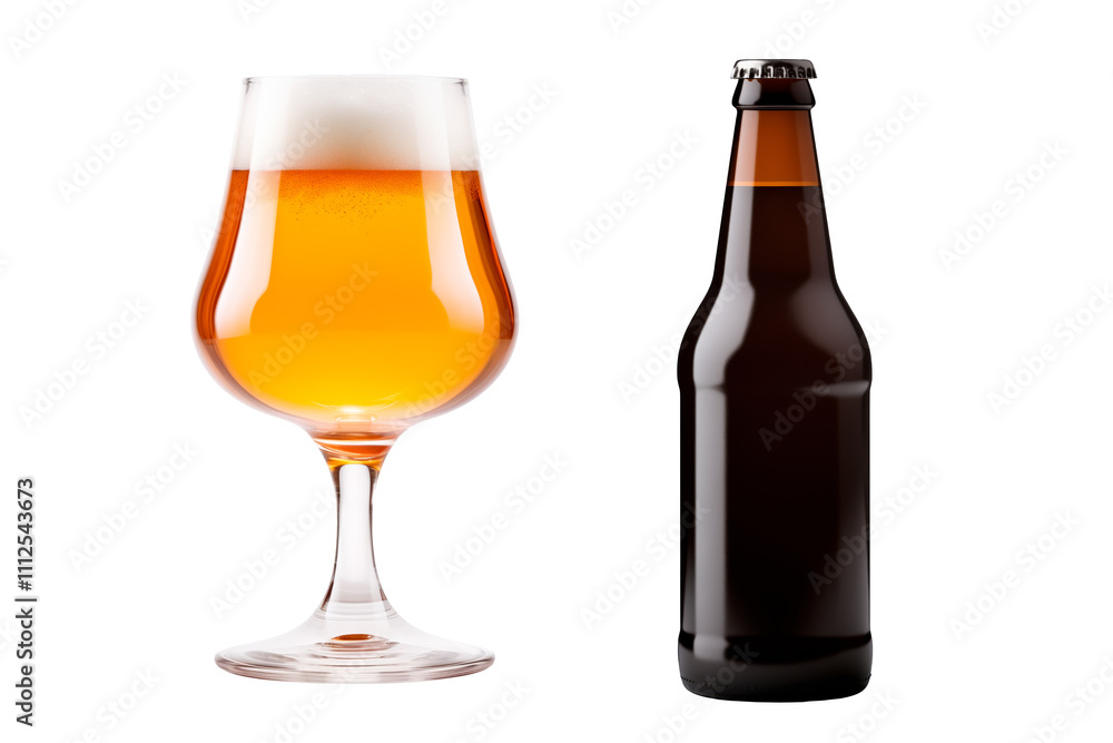 Collection of beer glasses and bottles in various styles isolated on white transparent background. Mugs with drink like Ipa, Pale Ale, Pilsner, Porter or Stout Collection of beer glasses and bottles in various styles isolated on white transparent background. Mugs with drink like Ipa, Pale Ale, Pilsner, Porter or Stout