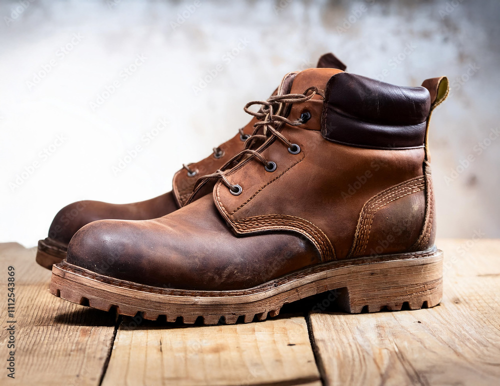 Ein Paar alter , brauner Schuhe