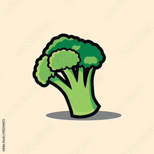 Illustration Of Vibrant Green Broccoli 