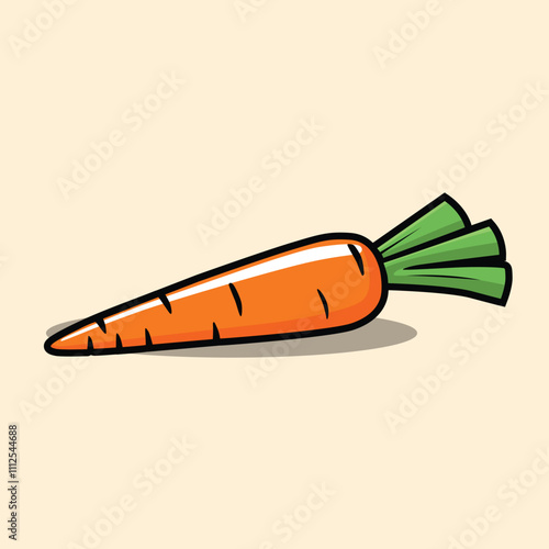 Colorful Cartoon Carrot Illustration Design