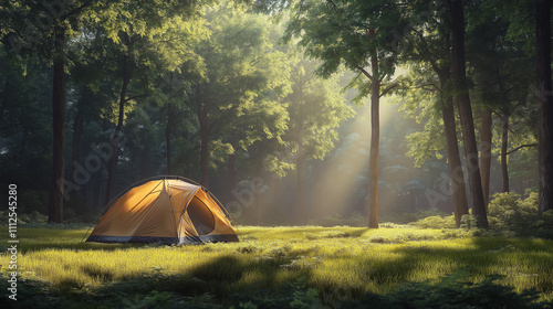 camping in the forest