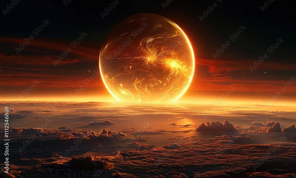 Sunrise view of the planet Earth from space with the sun setting over the horizon Sunrise view of the planet Earth from space with the sun setting over the horizon