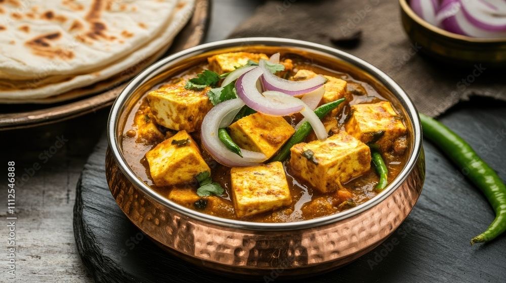 Authentic Indian Paneer Curry with Fresh Ingredients and Spices Authentic Indian Paneer Curry with Fresh Ingredients and Spices