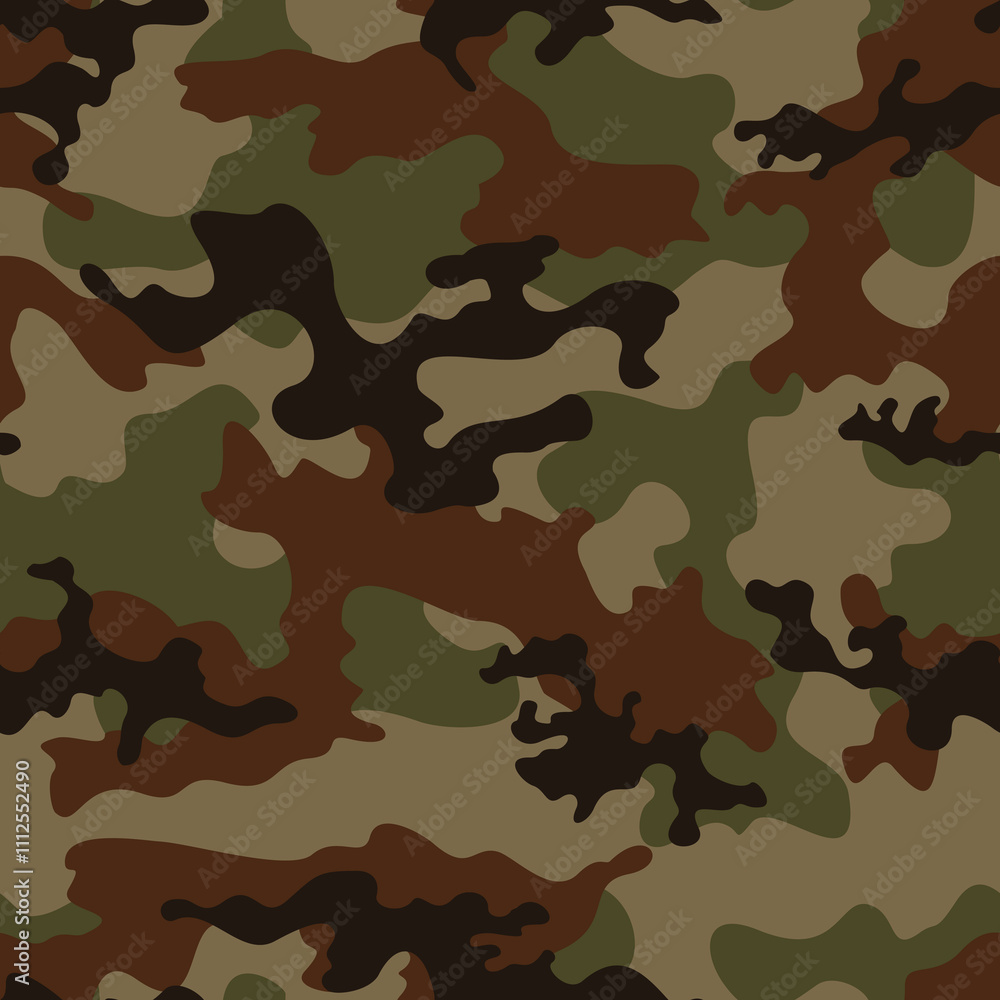 Fototapeta premium forest vector camouflage background, army seamless pattern, hunting design
