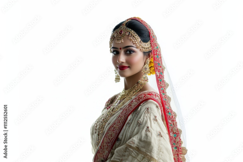 A woman in traditional attire with intricate jewelry and a veil. A woman in traditional attire with intricate jewelry and a veil.