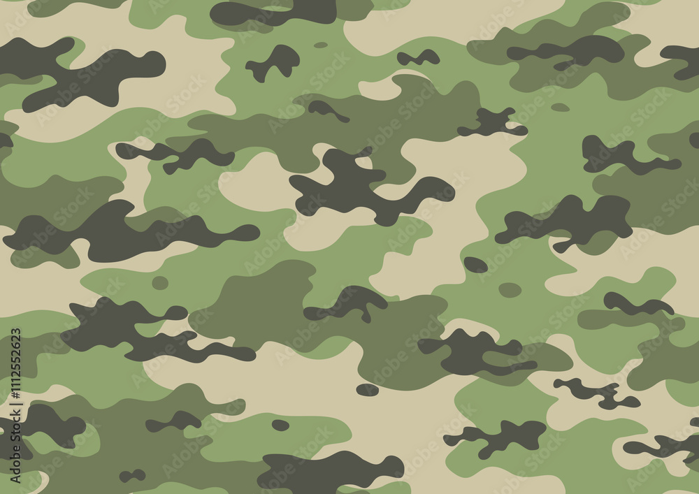 Fototapeta premium green camouflage modern seamless pattern, classic print texture
