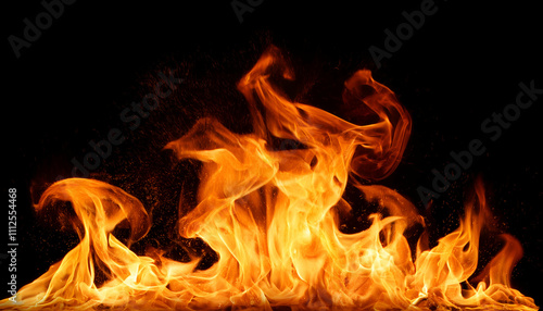 bright and dynamic fire flames, cut out