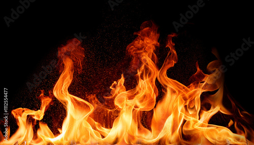 bright and dynamic fire flames, cut out