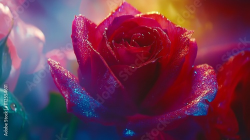 Exquisite Multicolor Rose, Close up.