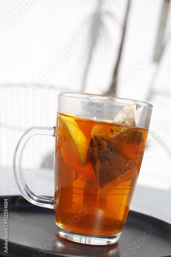 Cup of tea with lemon