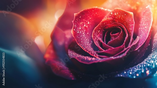 Exquisite Multicolor Rose, Close up.