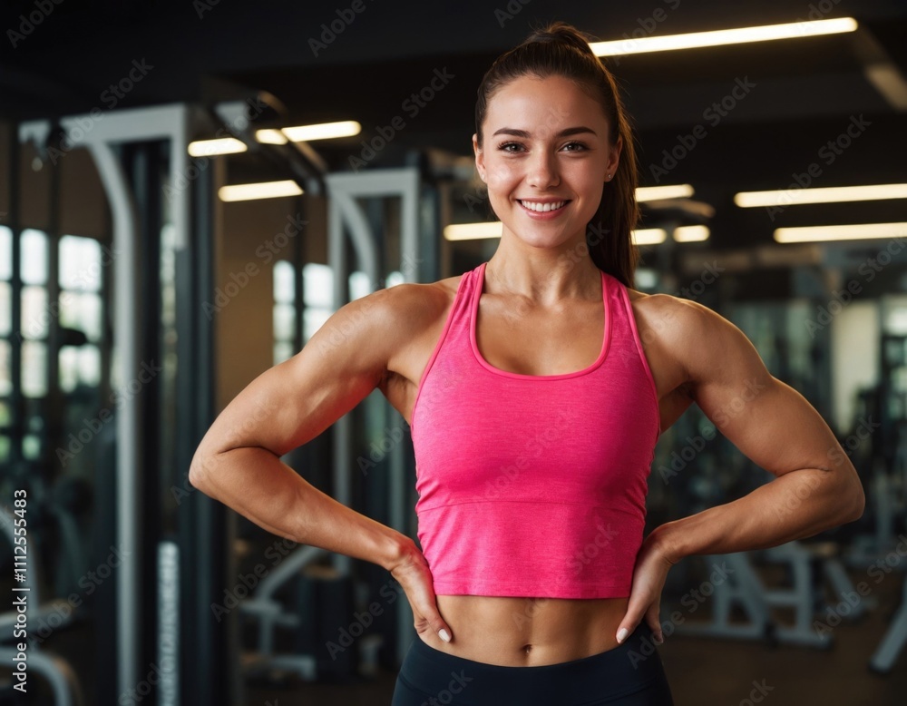 Girl fitness trainer in the gym Girl fitness trainer in the gym