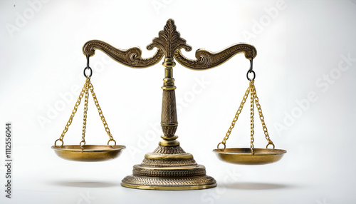 Fairness scales of justice on white background