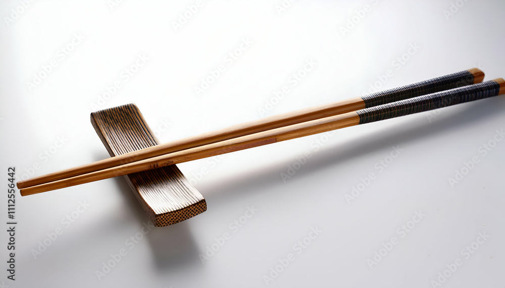 Chopsticks, wooden chopsticks on white background Chopsticks, wooden chopsticks on white background