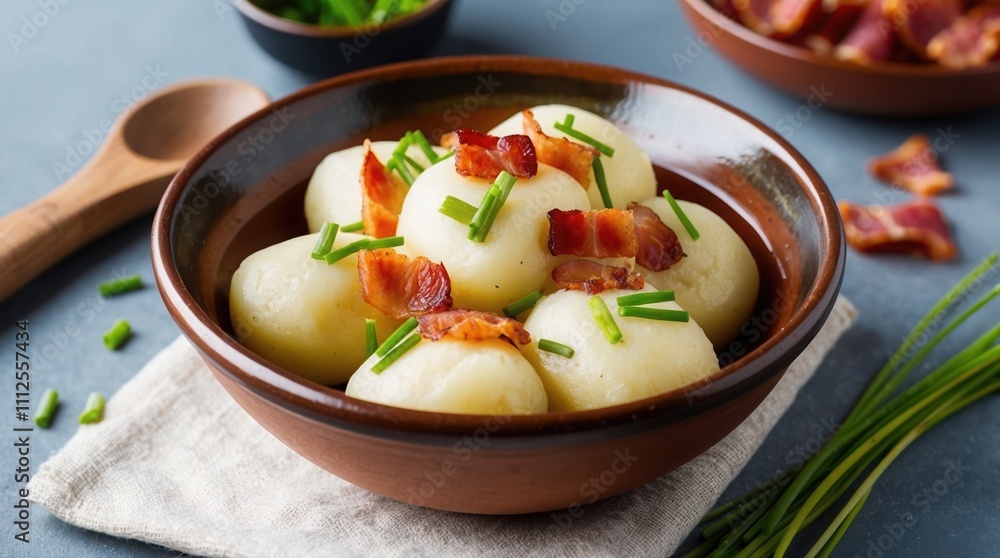 Creamy Potato Dumplings with Bacon and Chives Creamy Potato Dumplings with Bacon and Chives