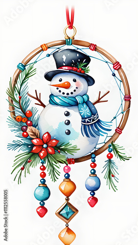 Dreamcatcher Snowman Ornament: Bead Details & Whimsical Touches photo