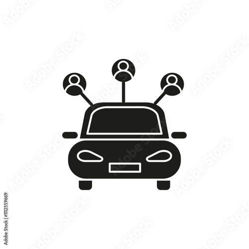 Carpool share icon Symbol mark in Outline style