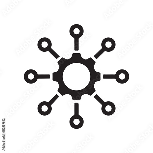 Hub spoke network Integration vector icon design.