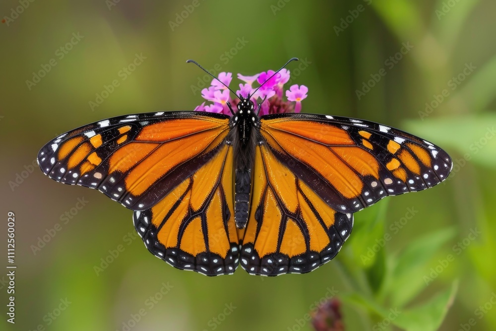 A monarch butterfly perched on a bright pink flower, a vibrant scene of nature A monarch butterfly perched on a bright pink flower, a vibrant scene of nature