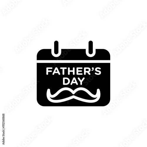 Fathers day calendar icon Symbol mark in Outline style