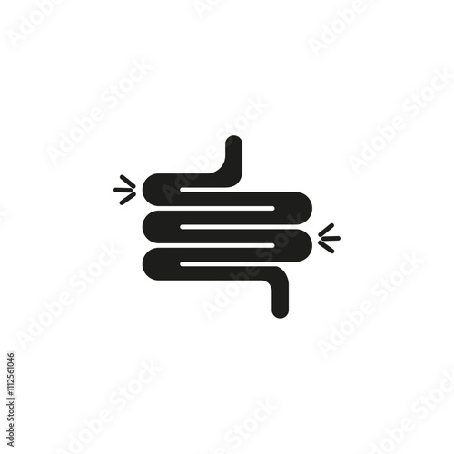 Gut constipation icon Symbol mark in Outline style