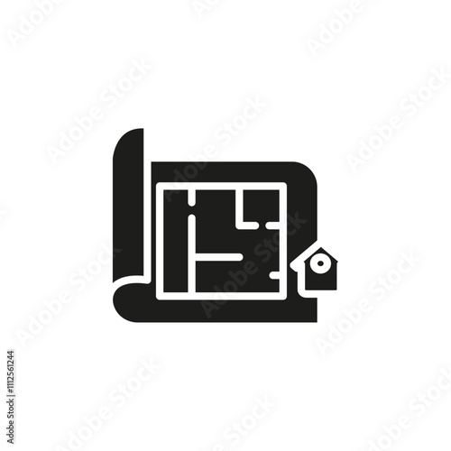 House plan icon Symbol mark in Outline style