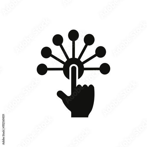 Interactivity icon Symbol mark in Outline style