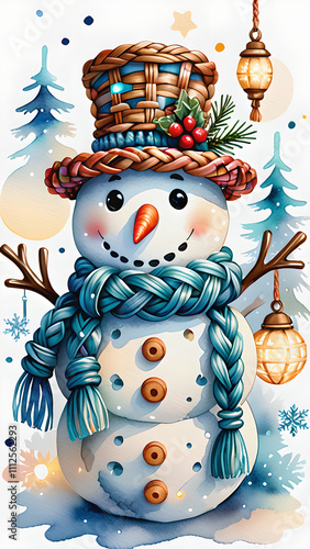 Macrame-Inspired Snowman: Woven Details & Dreamy Lights photo