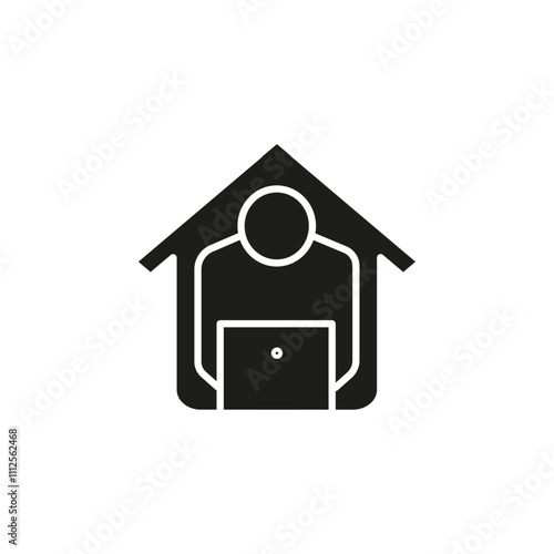 Remote work from home icon Symbol mark in Outline style